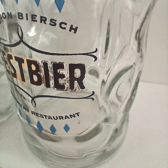2 Gordon Biersch Festbier Beer Mugs 0.5L German Dimpled Glass Stein Set - Picture 15 of 15
